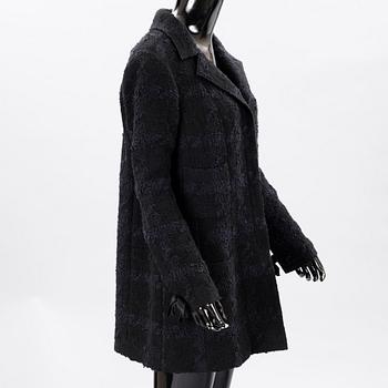 CHANEL, Black and blue tweed jacket, size 46(FR).