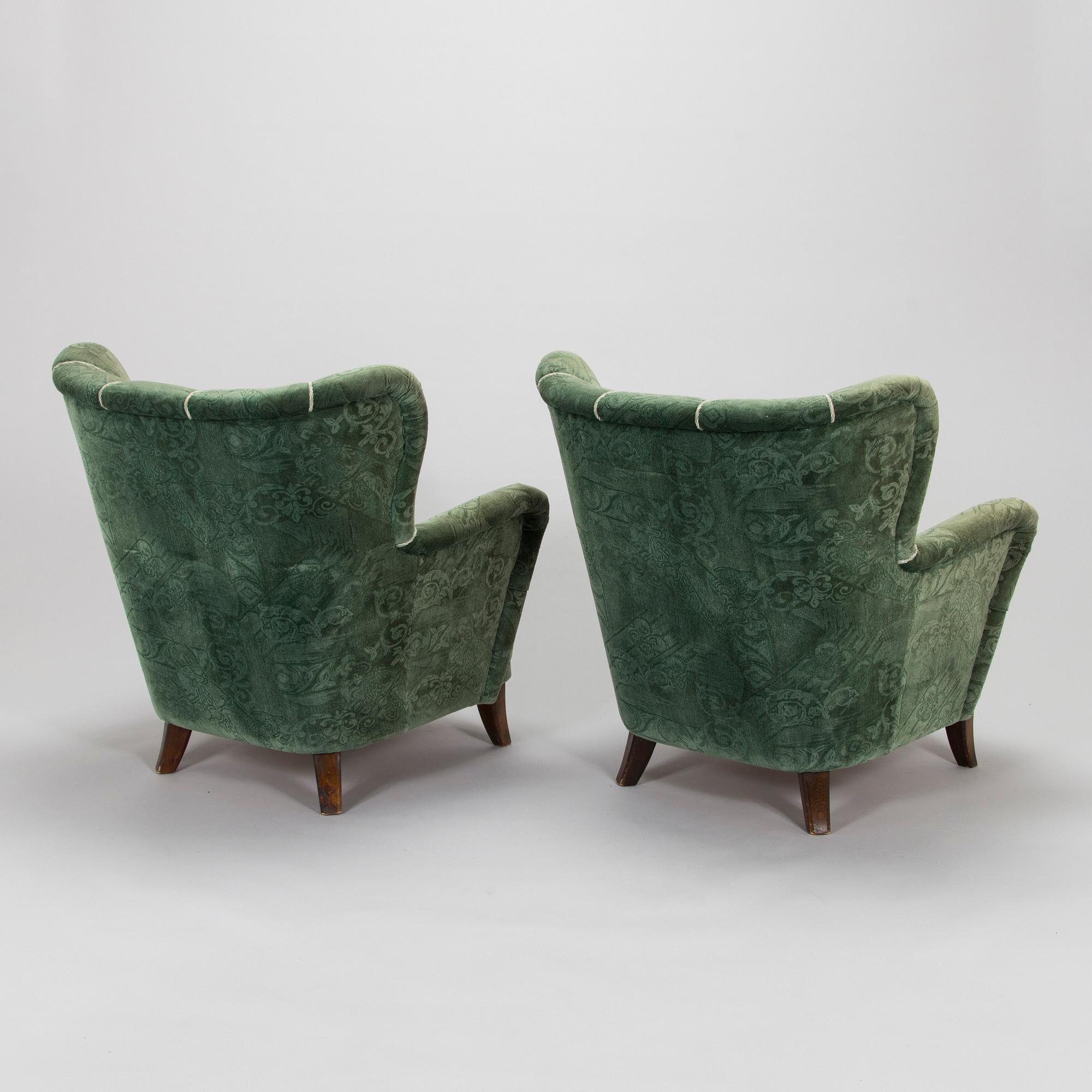 Ilmari Lappalainen, a pair of 1950's 'Laila' armchairs for Asko, Finland.