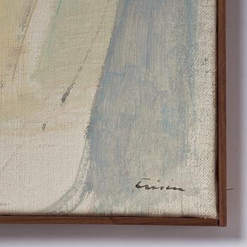 Vera Frisén, olja på uppfodrad duk, signerad.