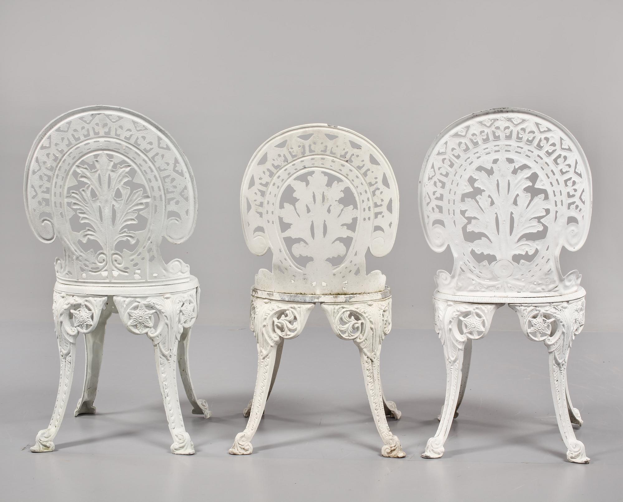 TRÄDGÅRDSSTOLAR, 3 st, 1900-talets slut.