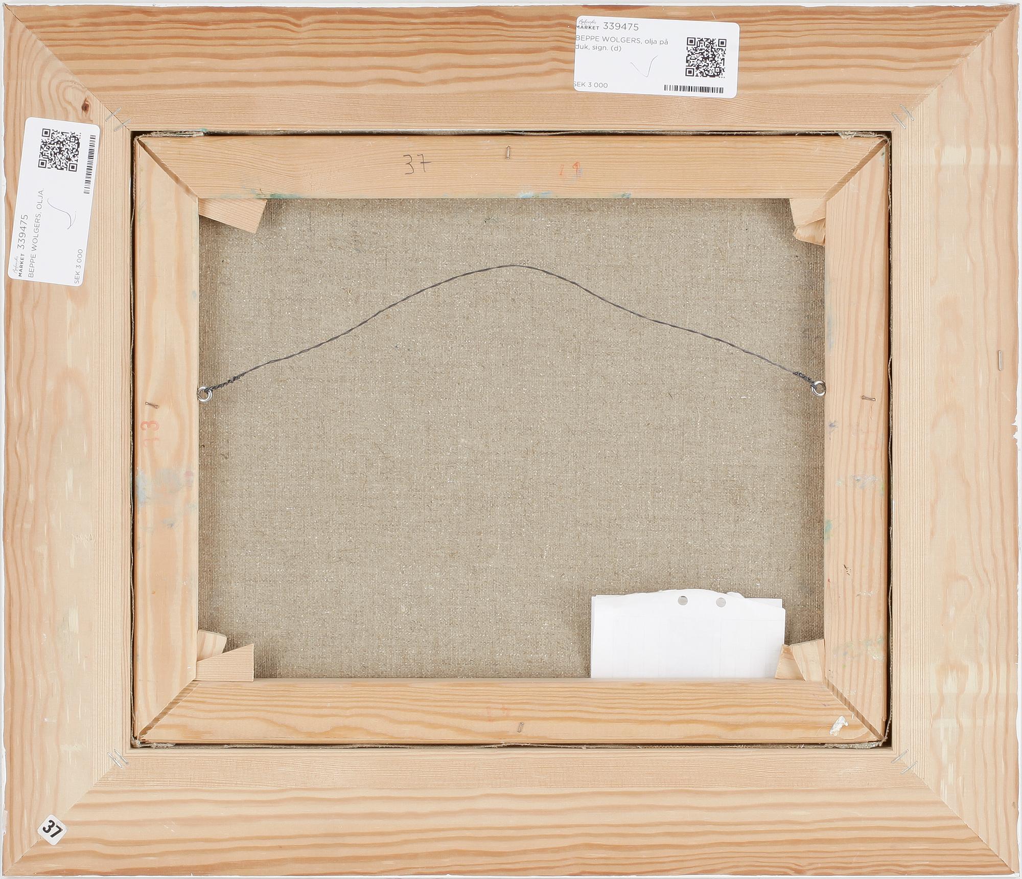 BEPPE WOLGERS, olja på duk, sign.