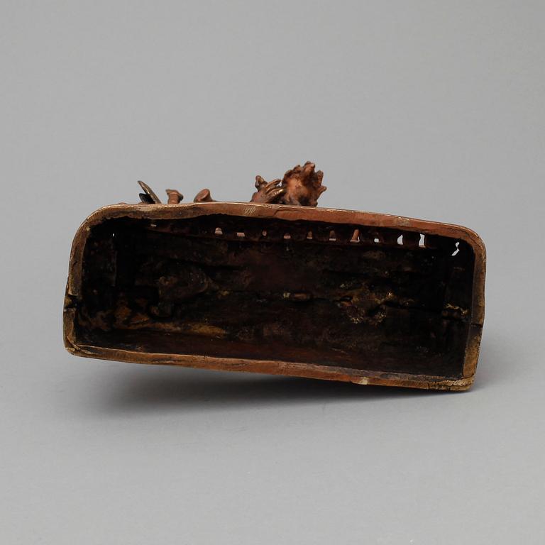 PARTI ORIENTALISKT, 2 delar, brons, 1900-talets andra hälft.