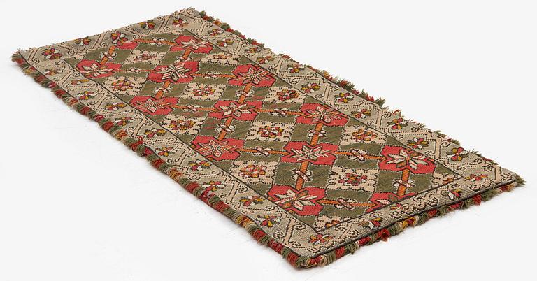 Åkdyna, korsstygnsbroderad, 105 x 45 cm, sannolikt Wemmenhögs härad, Sydvästra Skåne, daterad 1831.