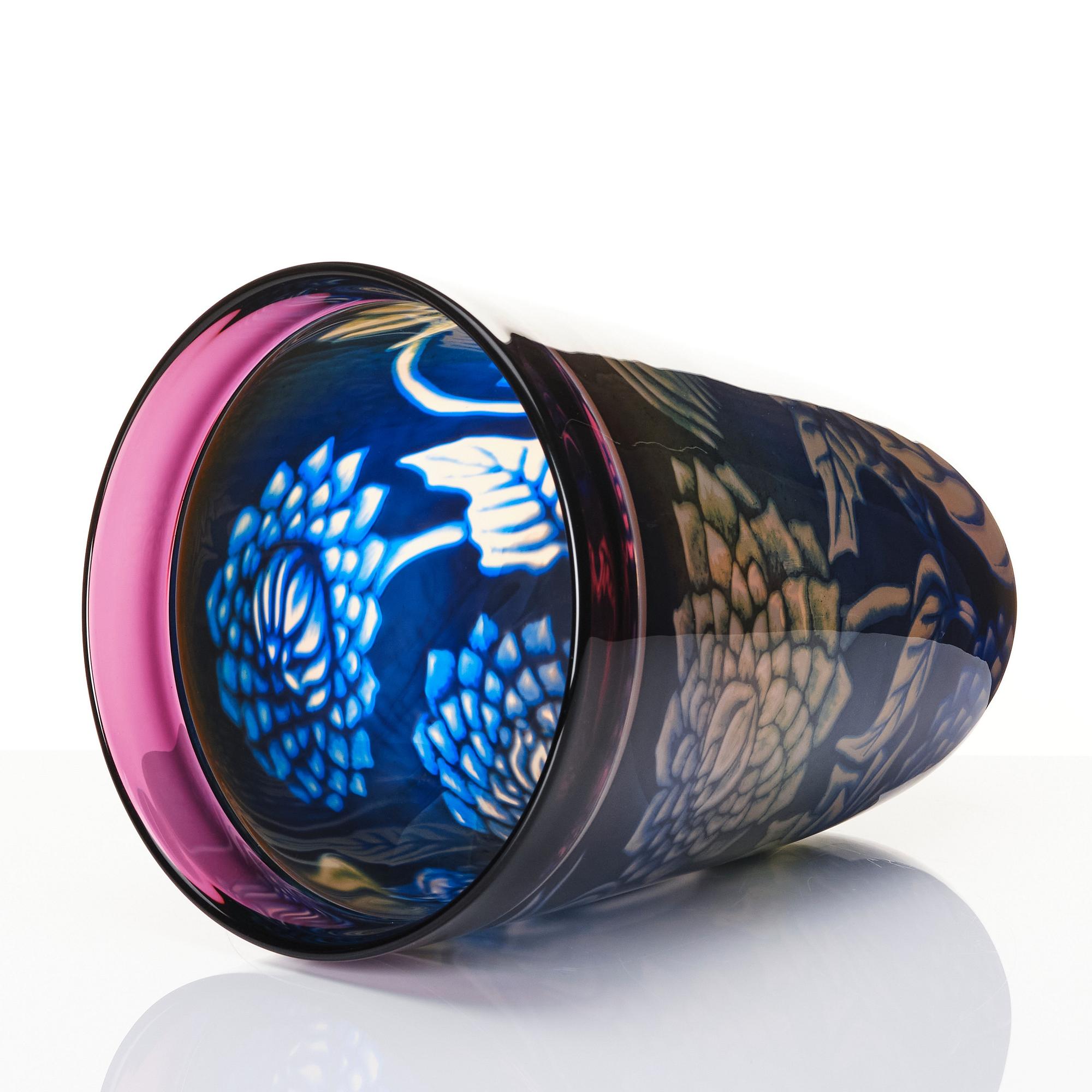 Eva Englund, a 'graal' glass vase, Orrefors, Sweden 1989.