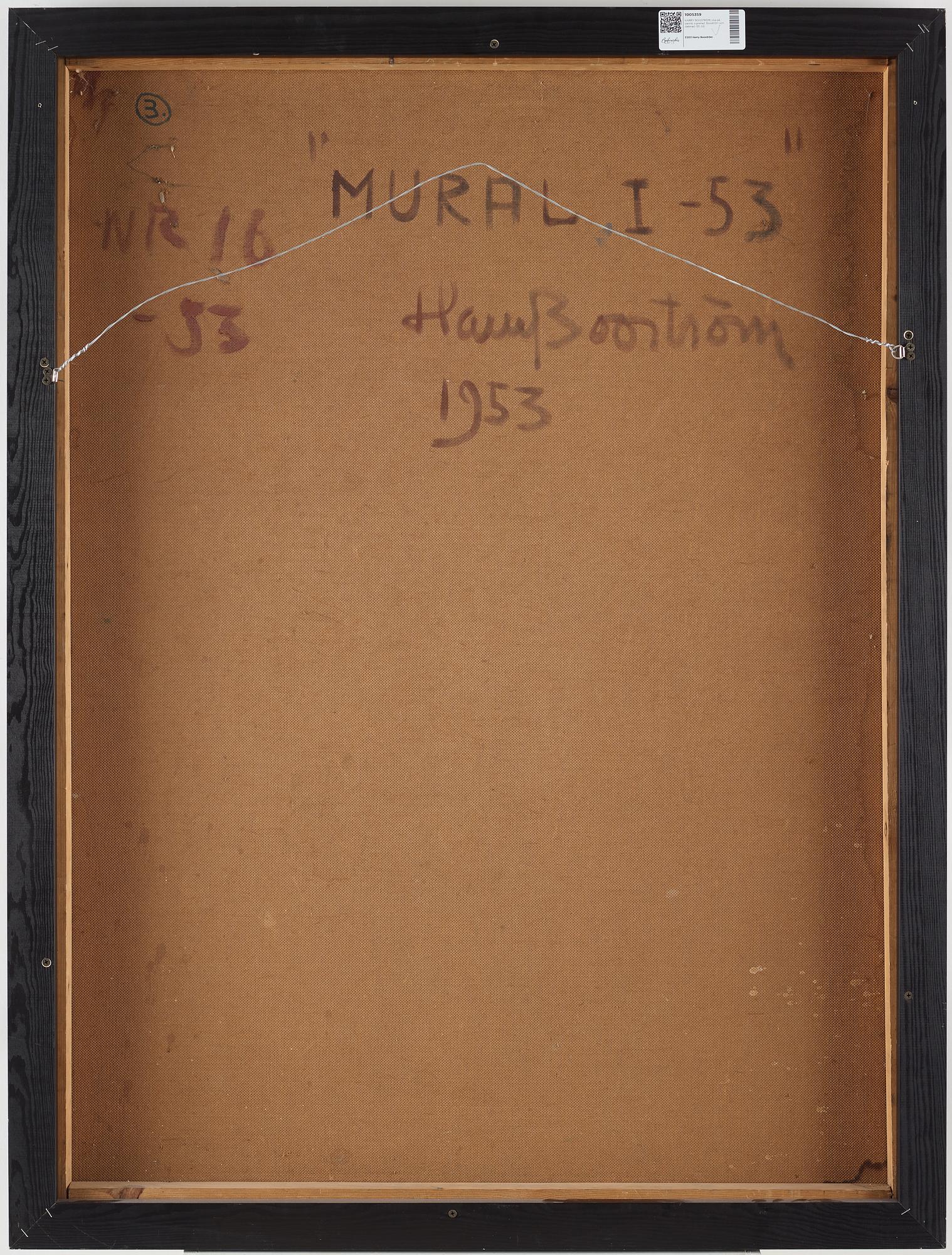 HARRY BOOSTRÖM, oil on panel, signed and dated -53.