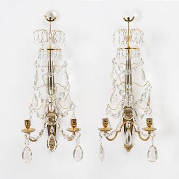 Wall lights, a pair, Gustavian style, 20th century.