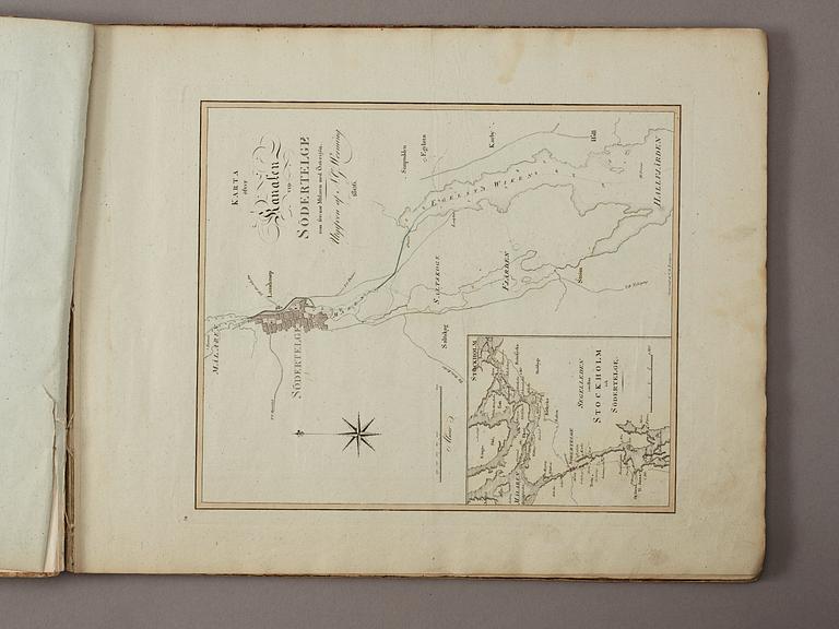 NILS GUSTAV WERMING (1769-1820), Atlas with maps of towns in Sweden, 1806-19.