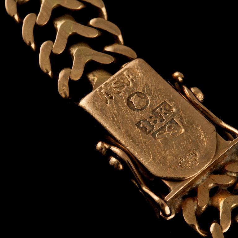 ARMLÄNK, 18k guld, ÄSA Ädelsmycken ,Stockholm, 1968. Vikt 18 g.