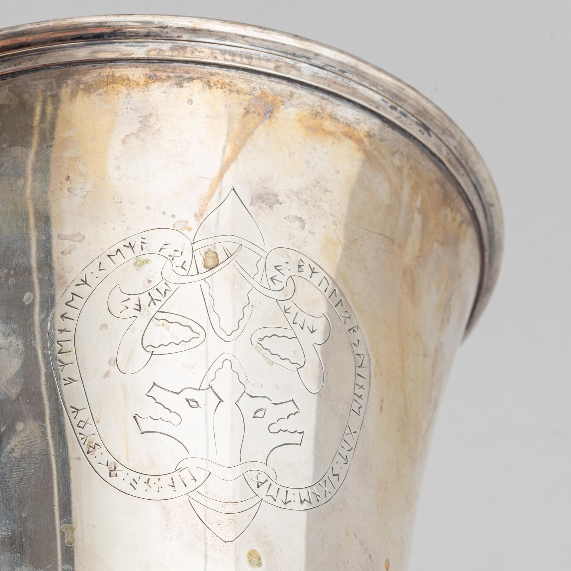 A swedish silver beaker, mark of GAB, Stockholm 1919.