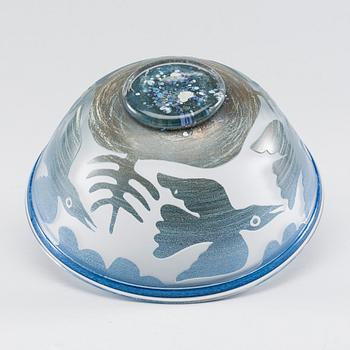 A Bertil Vallien glass bowl, Boda.