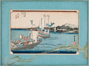 ANDO HIROSHIGE, efter. Träsnitt. 2 st.