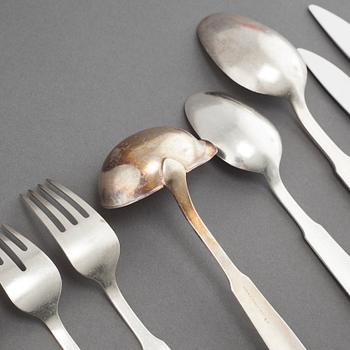 116 pieces of "Ranka" table ware in stainless steel, designed by Sven Arne Gillgren for Gense.