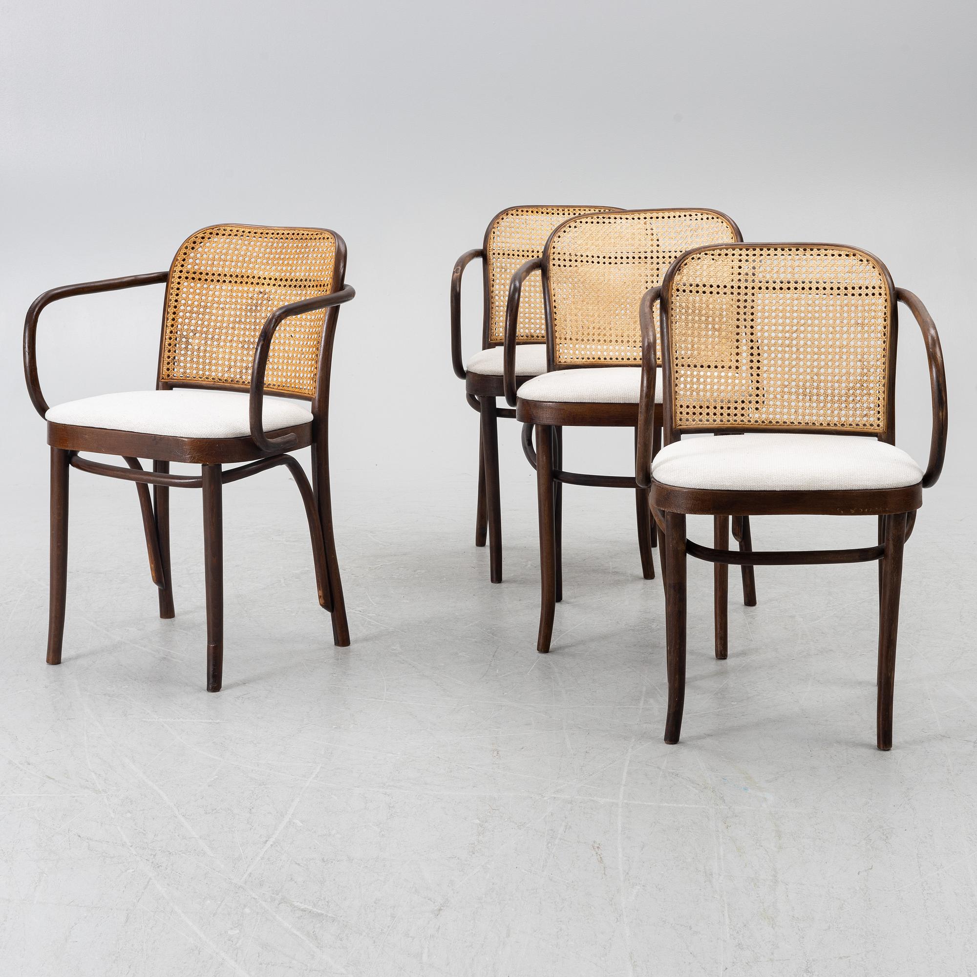 Four armchairs, second half of the 20th century.