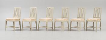 Six Gustavian chairs by A. Hellman, master 1761.