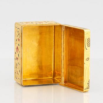 A late 18th century gold and enamel box, possibly Hanau.