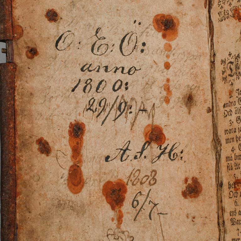 PSALMBOK, Evangelier och Epistlar. Johan Georg Lange, Stockholm 1773.