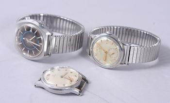 HERRARMBANDSUR, 3 st, Certina, Omega samt Tissot.