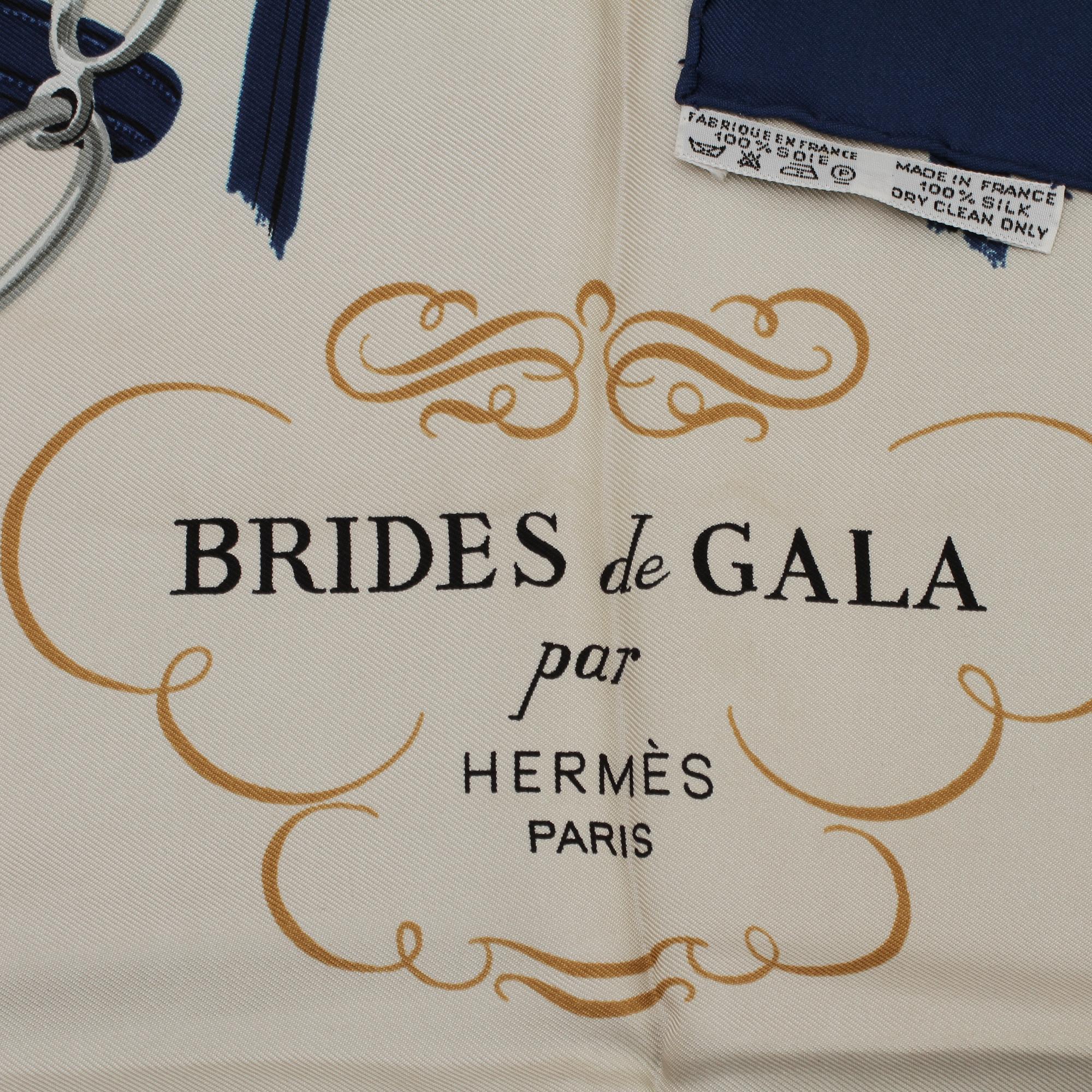SCARF, siden, "Brides de Gala", Grykar Carre, Hermès, Paris. 1900/2000-tal.