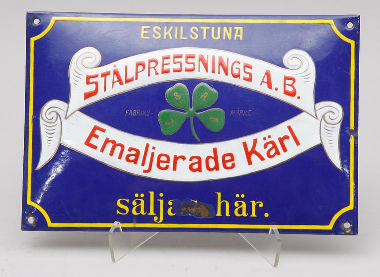 SKYLT. Emalj.