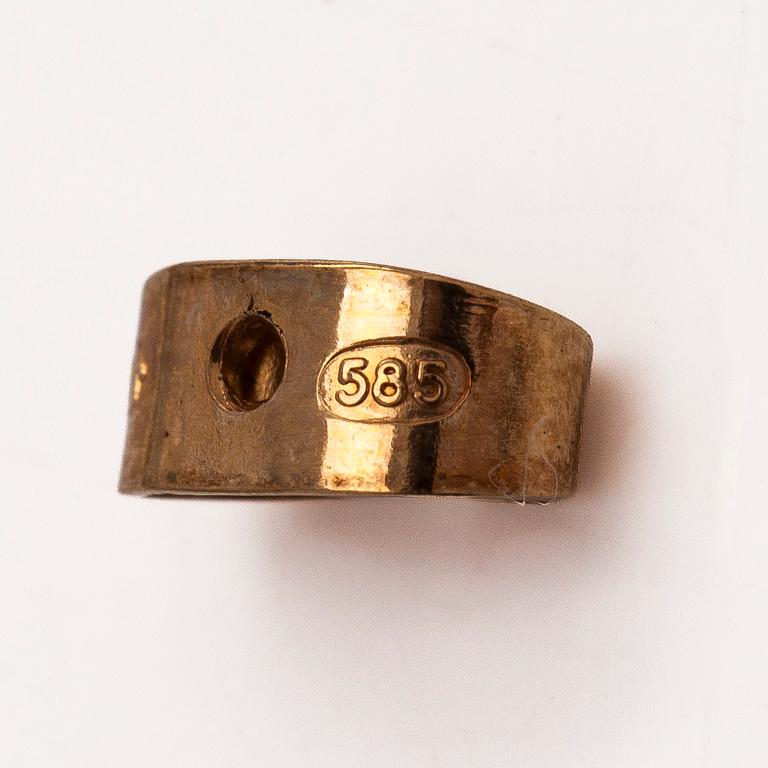 Korusetti, 3 osaa, riipus, rannekoru, korvakorut, 14K kultaa. A. Tillander, Helsinki.