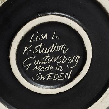 LISA LARSON, vaser, 2 st, stengods, K-Studion, Gustavsberg.