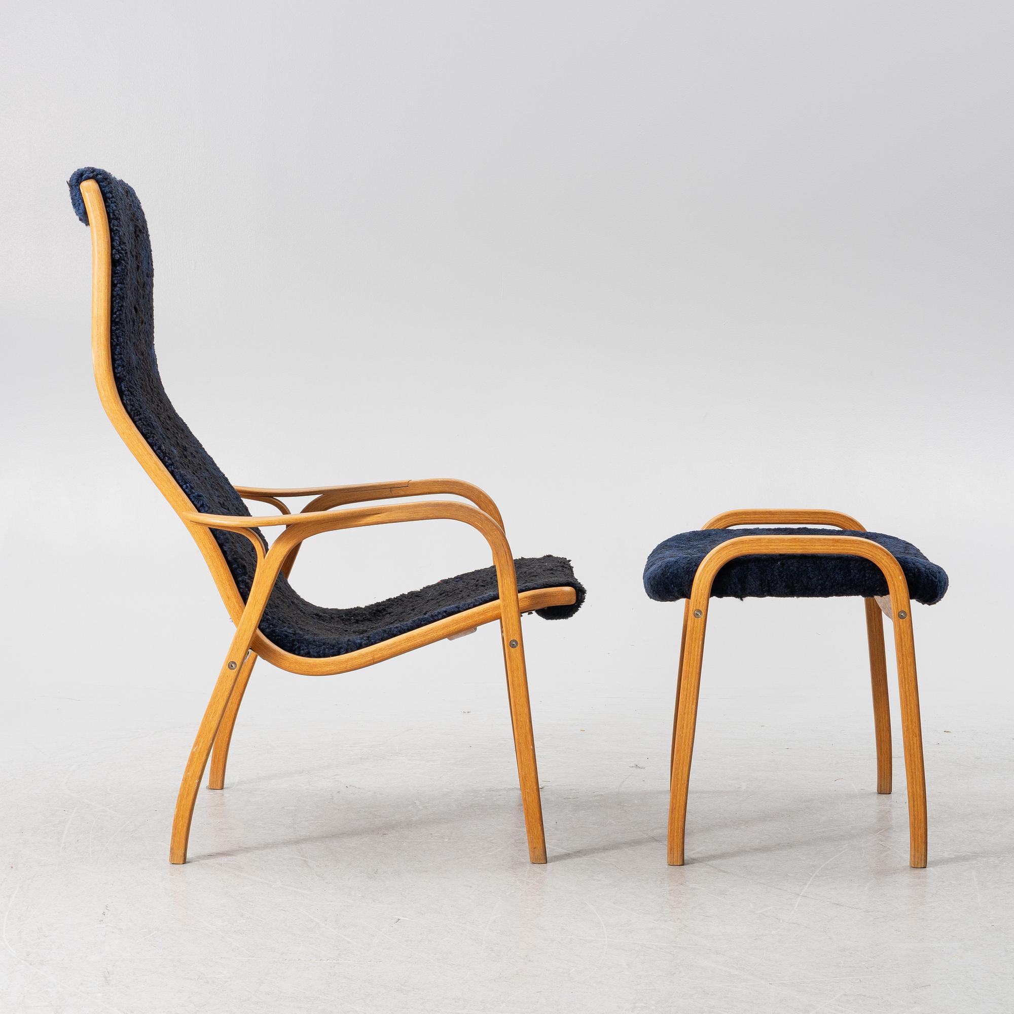 Yngve Ekström, a 'Lamino' armchair with ottoman, Swedese.