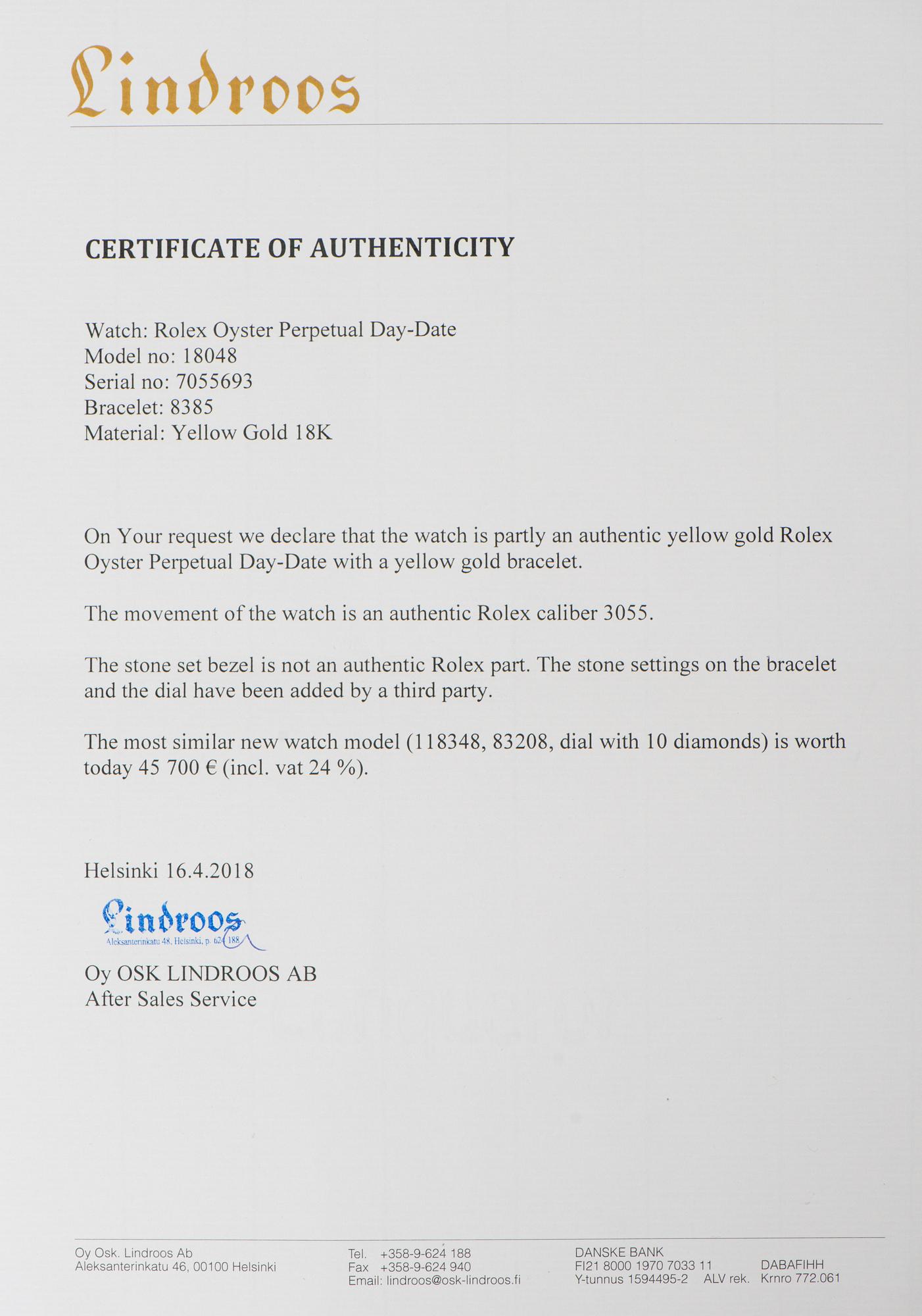 ROLEX, Day-Date, armbandsur, 36 mm.