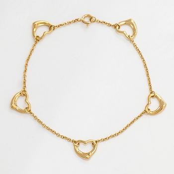 Tiffany & Co, Elsa Peretti, armband, "Open Heart", 18K guld.