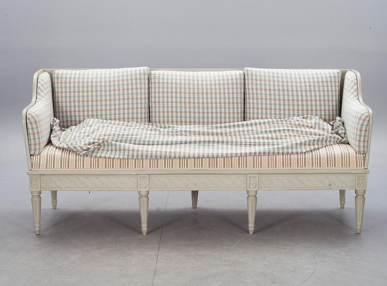 TRÅGSOFFA, gustaviansk stil, 1800/1900-tal.