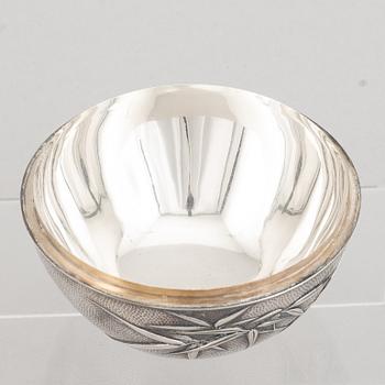 A group of four Japanese silver objects, mostly sterling, signed Yamakawa, Shokai Yokohama and Miyamoto, 20th century.