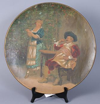 VÄGGFAT, 2 st, keramik, 1900-tal.