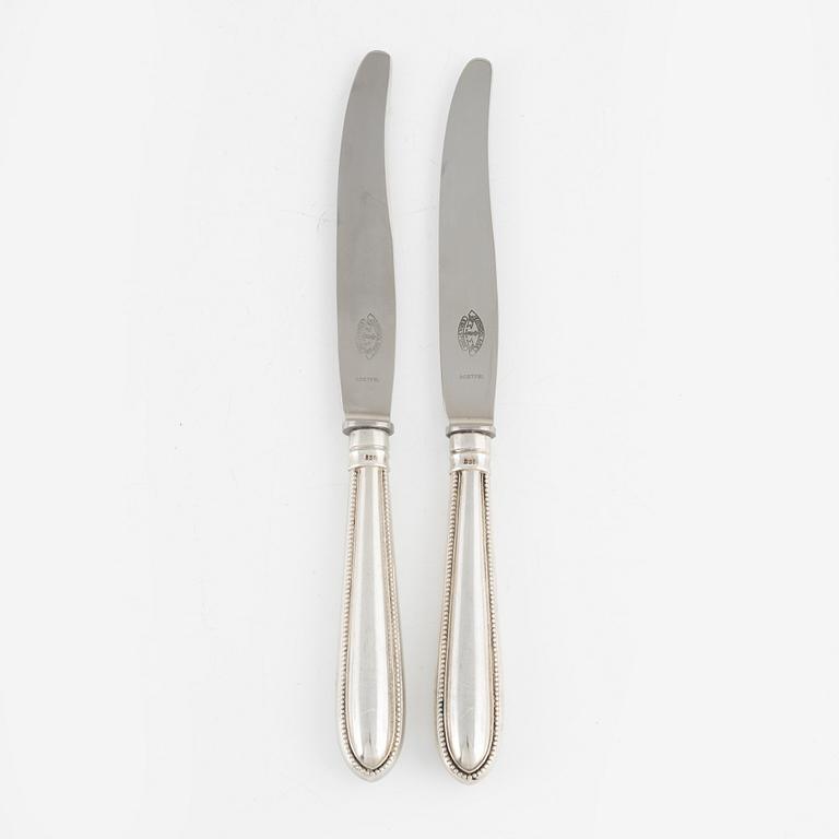 Knivar, silver, 12 st, modell "Pärl", 1900-talets första hälft.