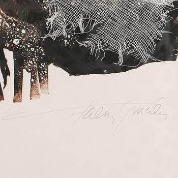 FRANCIS MÉAN, färgetsning/blandteknik, signerad och daterad 14/50.