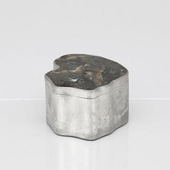 Estrid Ericson, a pewter lidded box with labradorite, Svenskt Tenn, Stockholm 1974.