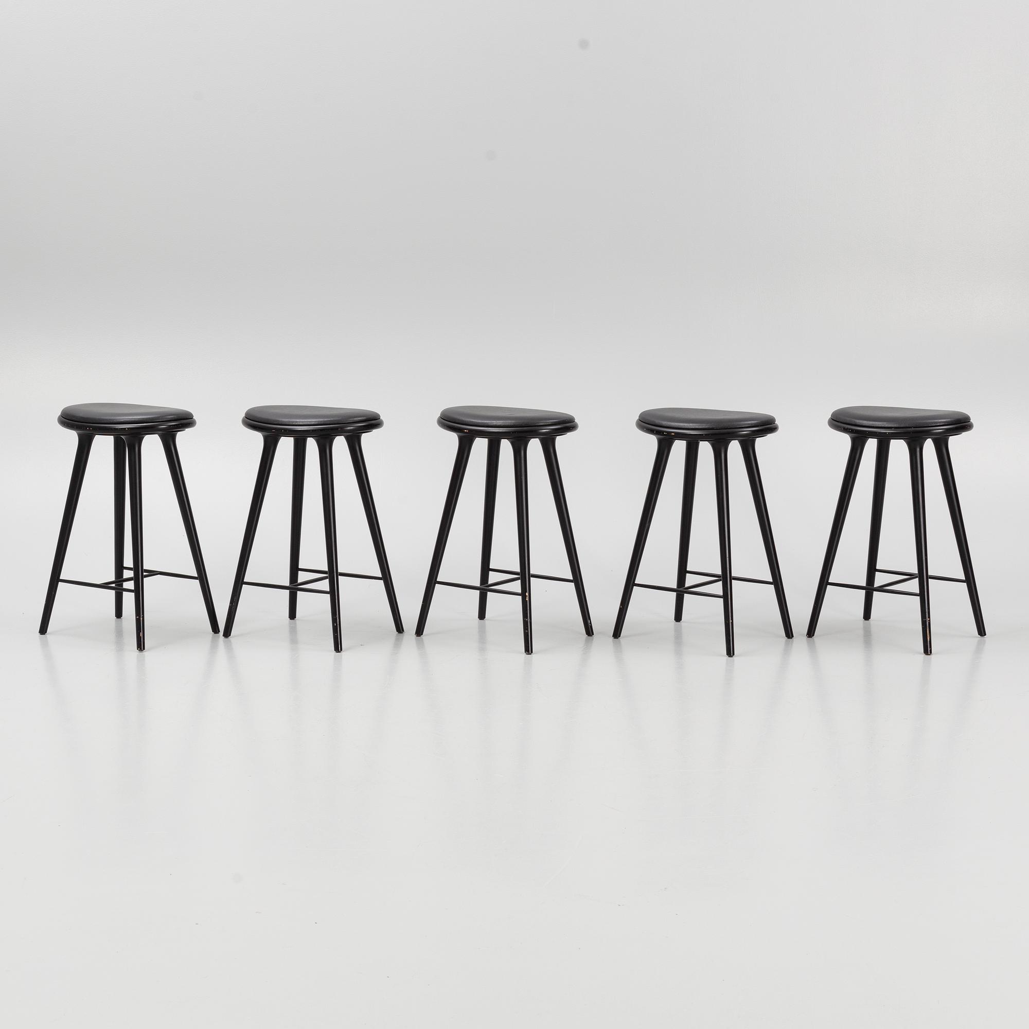Space Copenhagen, five bar stools, Mater.