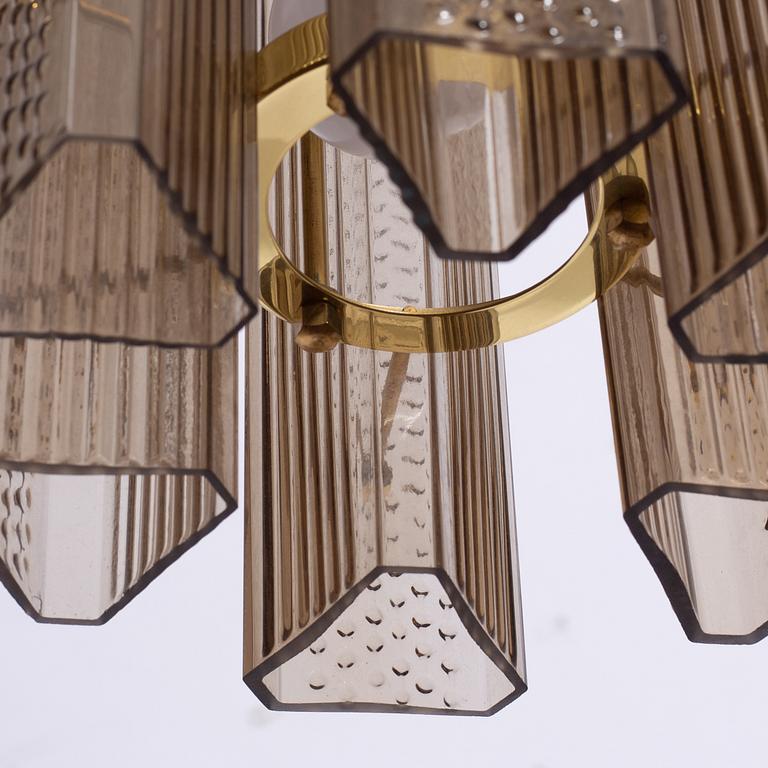 A pair of ceiling lamps, probably Glashütte Limburg, Germany, 1970s.