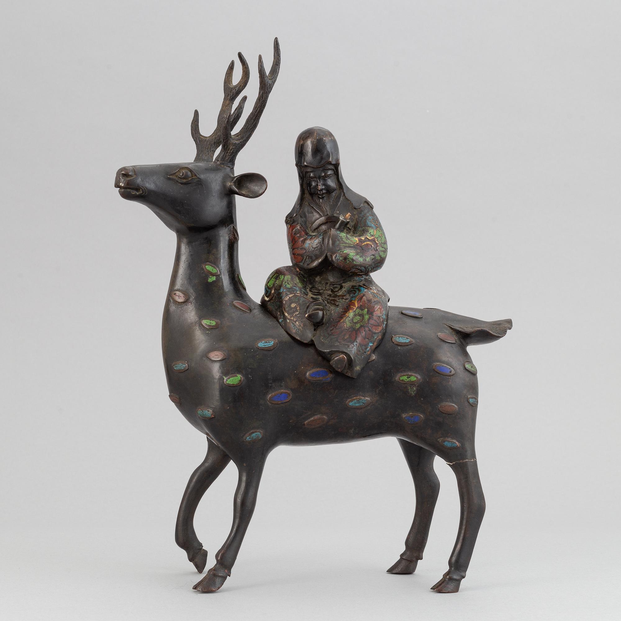 Rökelsekar, brons, Kina sen qingdynasti, 1800/1900-tal.
