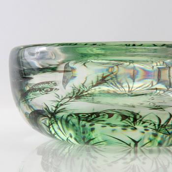 Edward Hald, a "Fish graal" glass bowl, Orrefors.