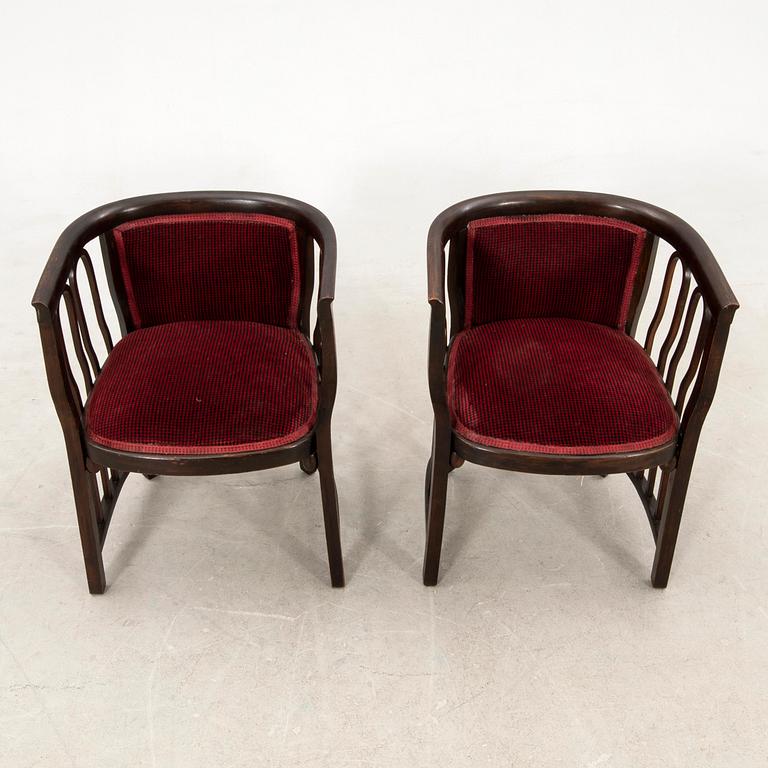 Sofa set attributed to Josef Hoffmann, early 20th century.