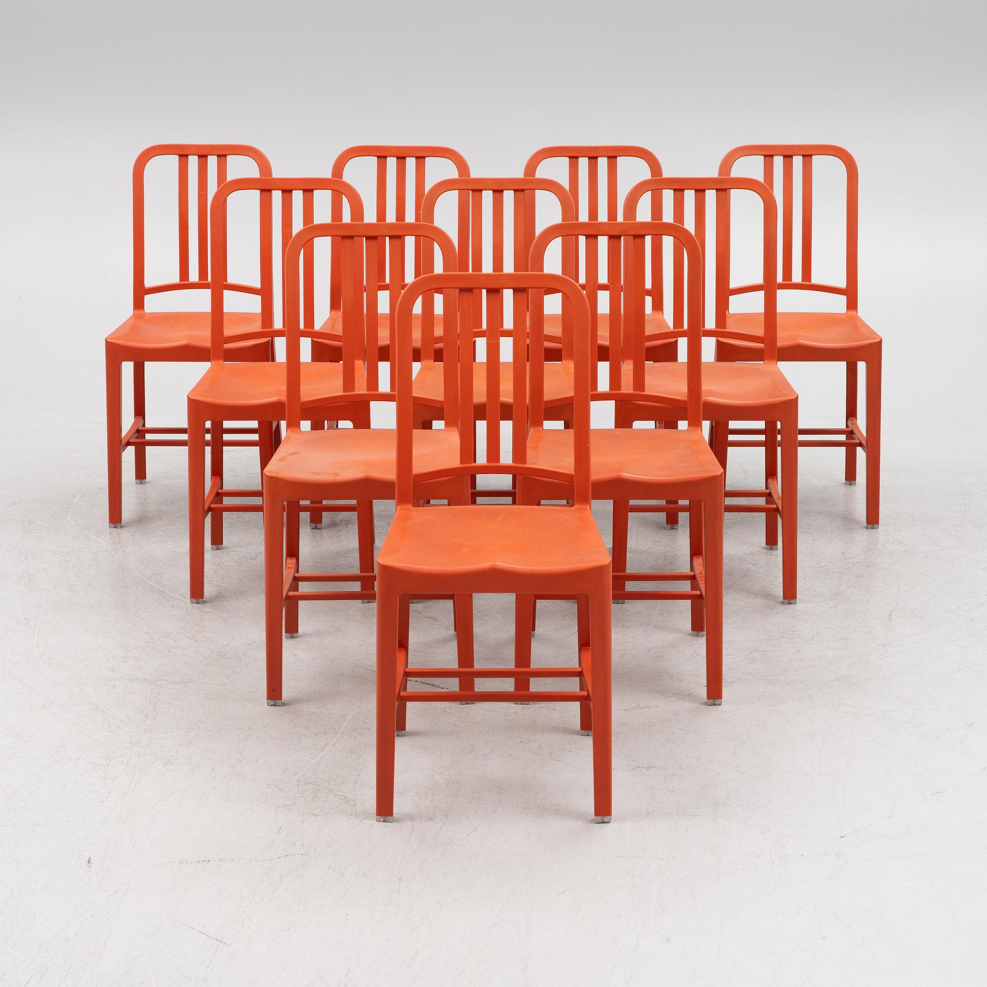 Ten '111 Navy Chairs', Emeco & Coca-Cola.