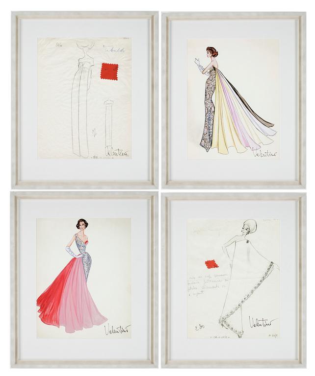 BOK med 4st färgtryck av originalteckningar från 1950/60-talet, 2007, samtliga signerade av Valentino, upplaga 100.