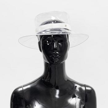 Chanel, a transparent PVC hat, size S.