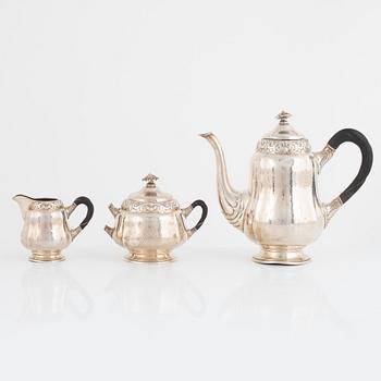 Kaffeservis, 3 delar, silver, svenska importstämplar, 1900-talets första hälft.