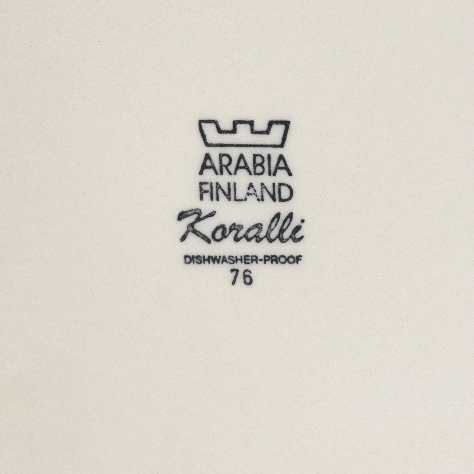 Ulla Procopé, an 98-piece 'Koralli' service, Arabia.