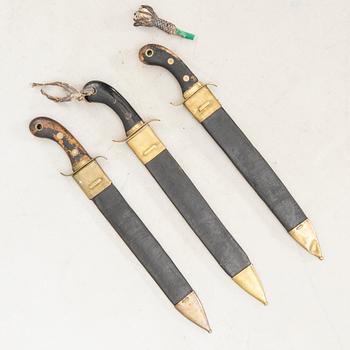 Faskinknivar, 3 st, m/1848 med baljor.