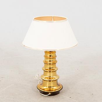 Gustaf leek, a glass signed table lamp.