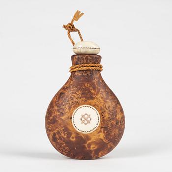 A birch flask by Fredrik Juuso, signed.