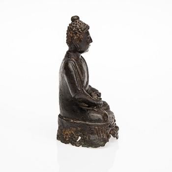 BUDDHA, skulptur, brons, Kina, 1800-talets senare hälft.