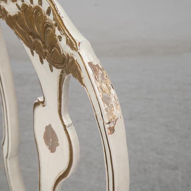 Two Swedish Rococo chairs, second half of the 18th century.