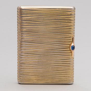 A Russian gilt silver cigarette case, maker's mark 'AR', Saint Petersburg 1908-17.